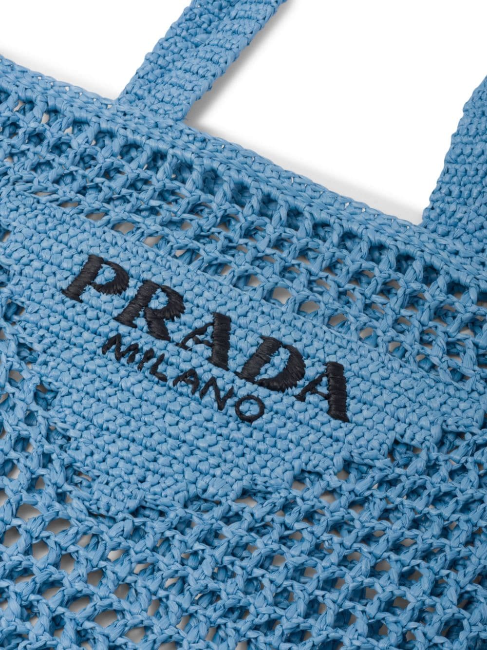 Pra*a woven-logo raffia tote bag