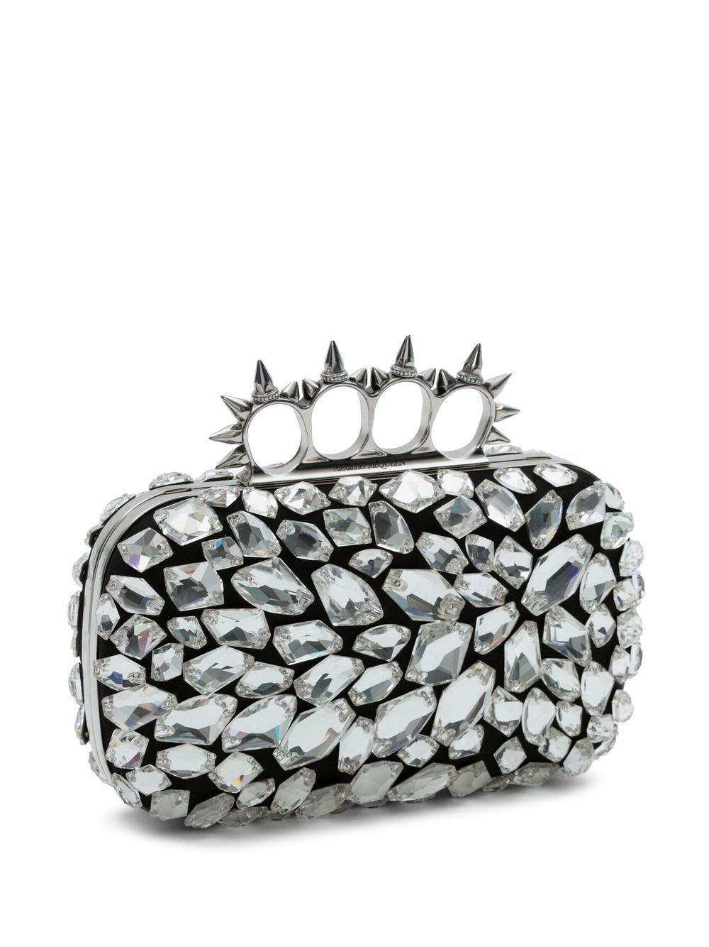 Alexander McQueen crystal-embellishment four-ring clutch bag