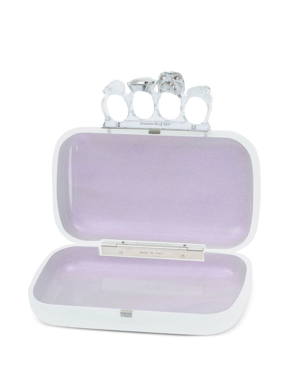 Alexander McQueen Skull iridescent clutch bag