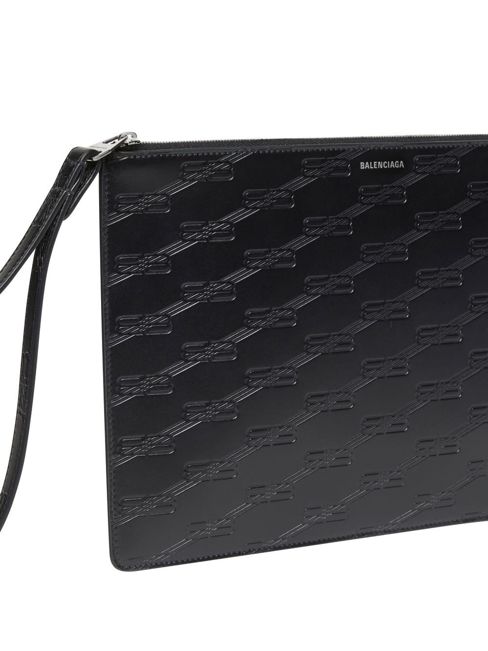 Ba*len*cia*ga monogram-embossed clutch bag