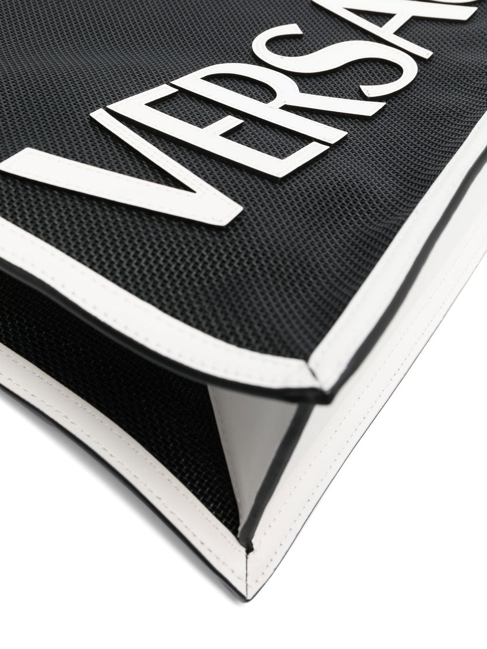 Versace logo-patch mesh tote bag