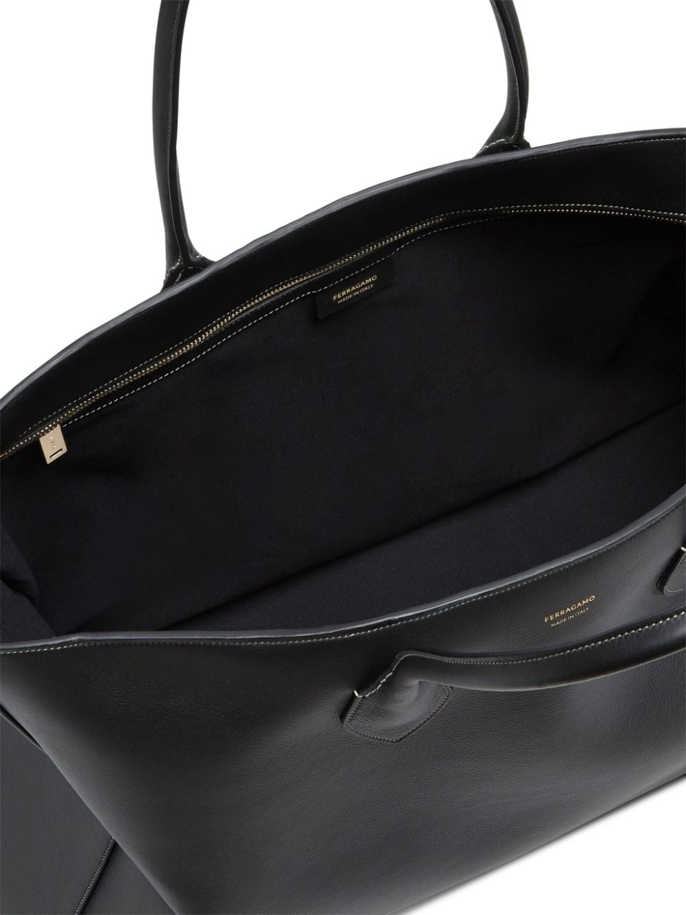 Ferragamo logo-print leather tote bag