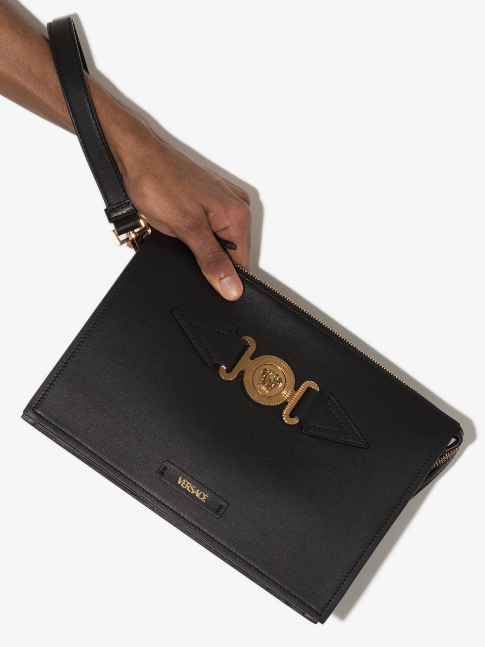 Versace Medusa-plaque clutch bag