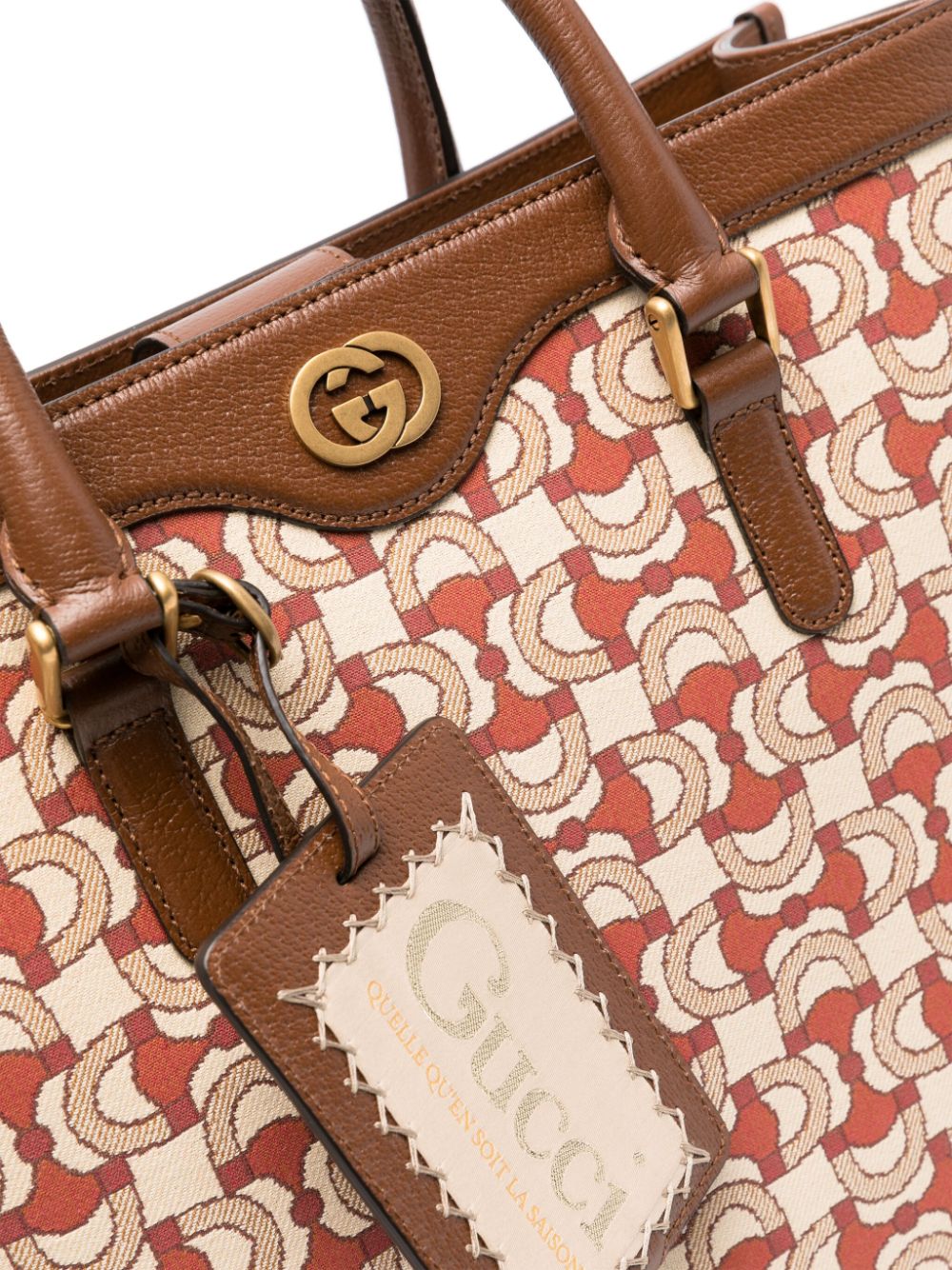 G*u*i interlocking g horsebit jacquard tote bag