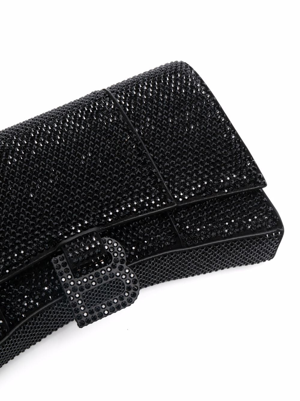 Ba*len*cia*ga hourglass crystal-studded crossbody bag