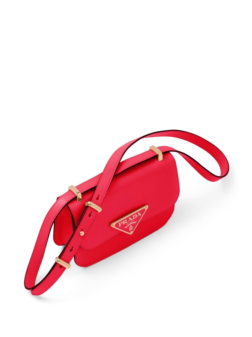 Pra*a emblème saffiano leather shoulder bag