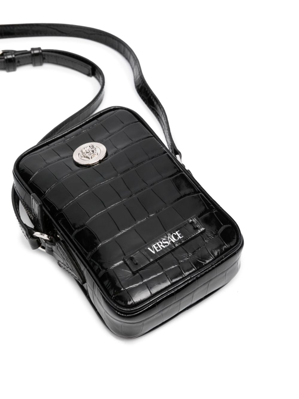 Versace croc-embossed crossbody bag