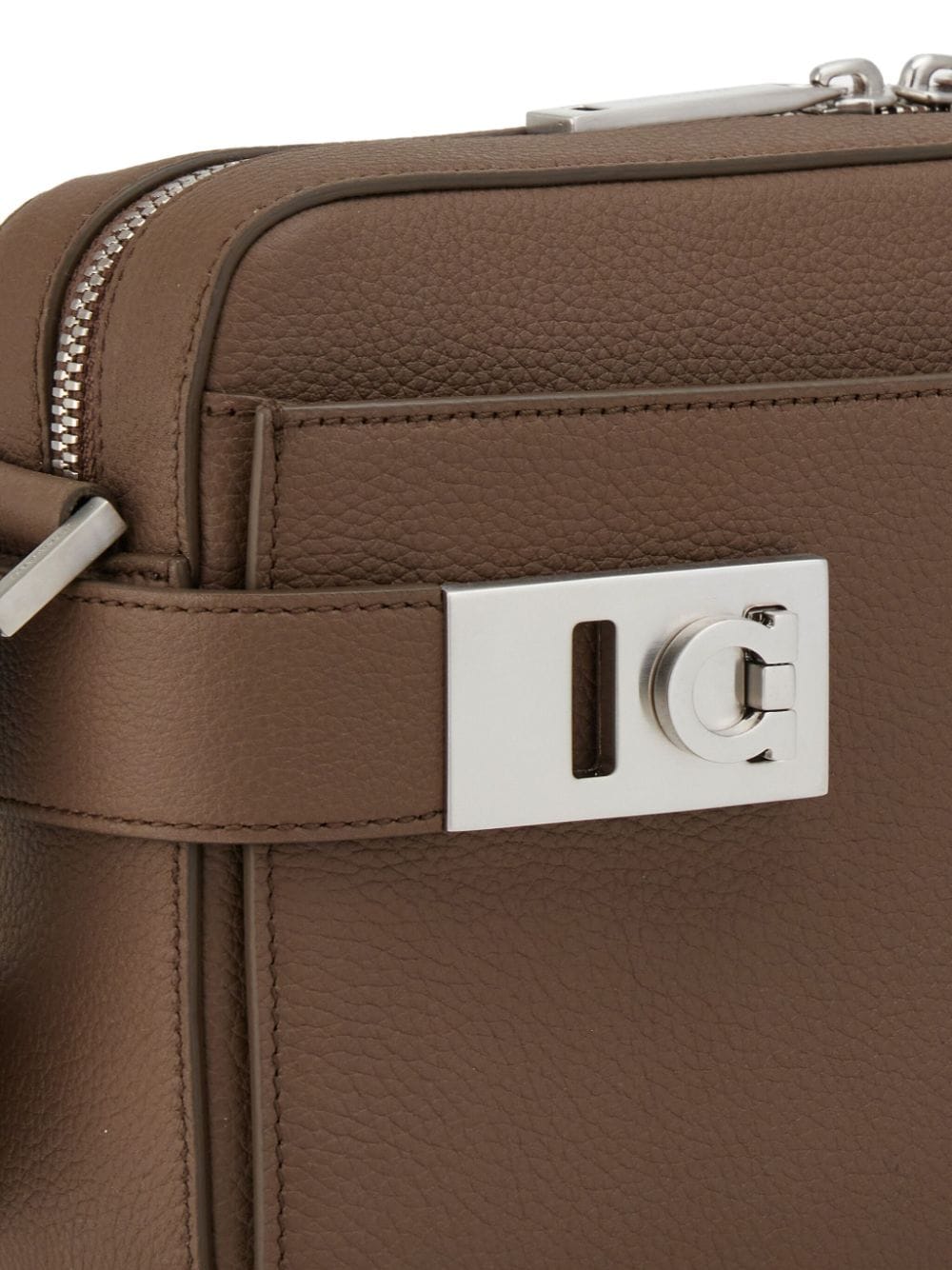 Ferragamo Gancini-buckle leather shoulder bag