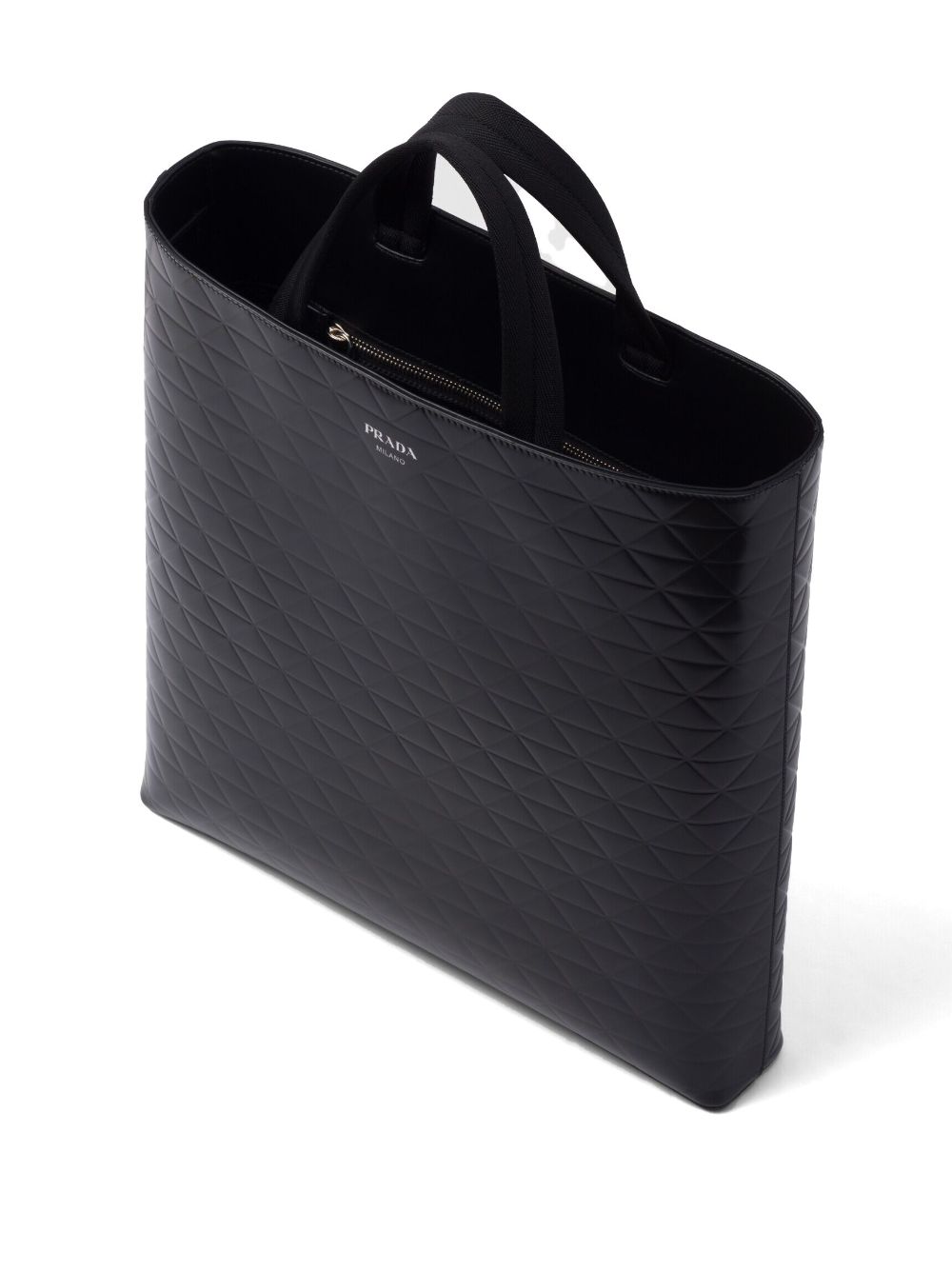 Pra*a embossed-print leather tote bag
