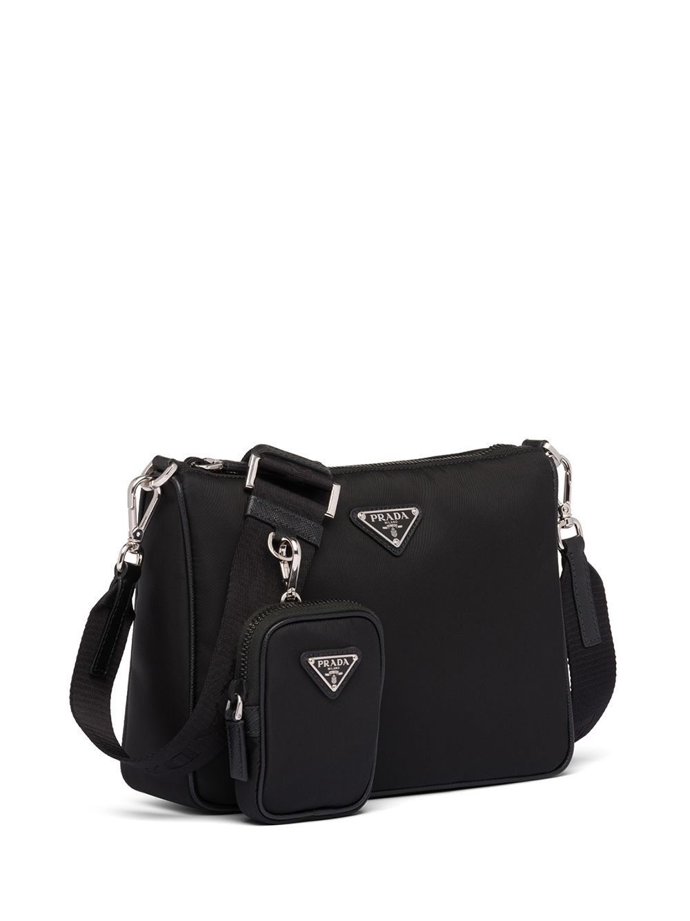 Pra*a logo-plaque shoulder bag