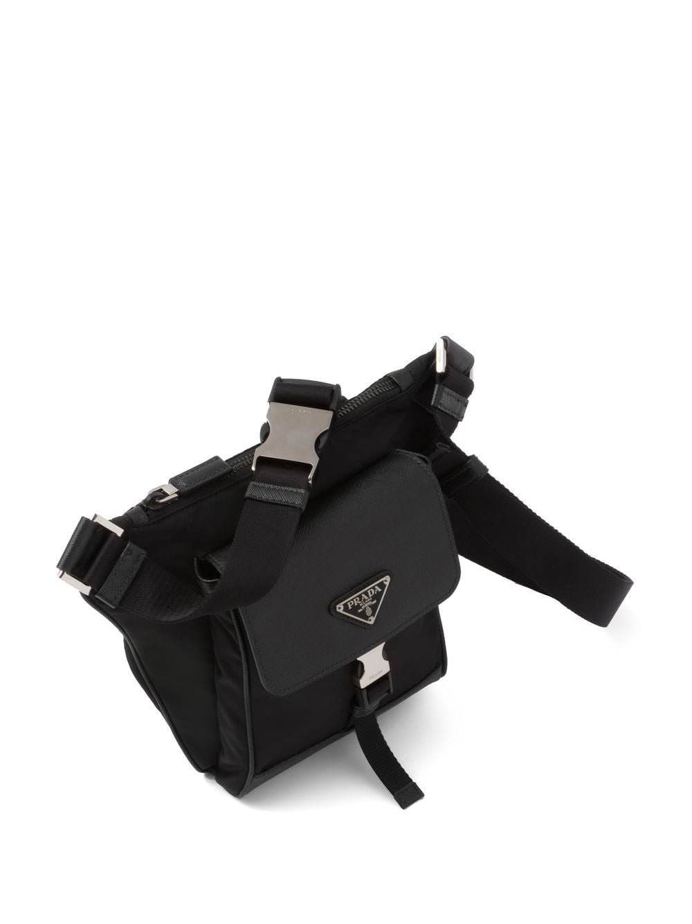 Pra*a recycled nylon saffiano leather shoulder bag