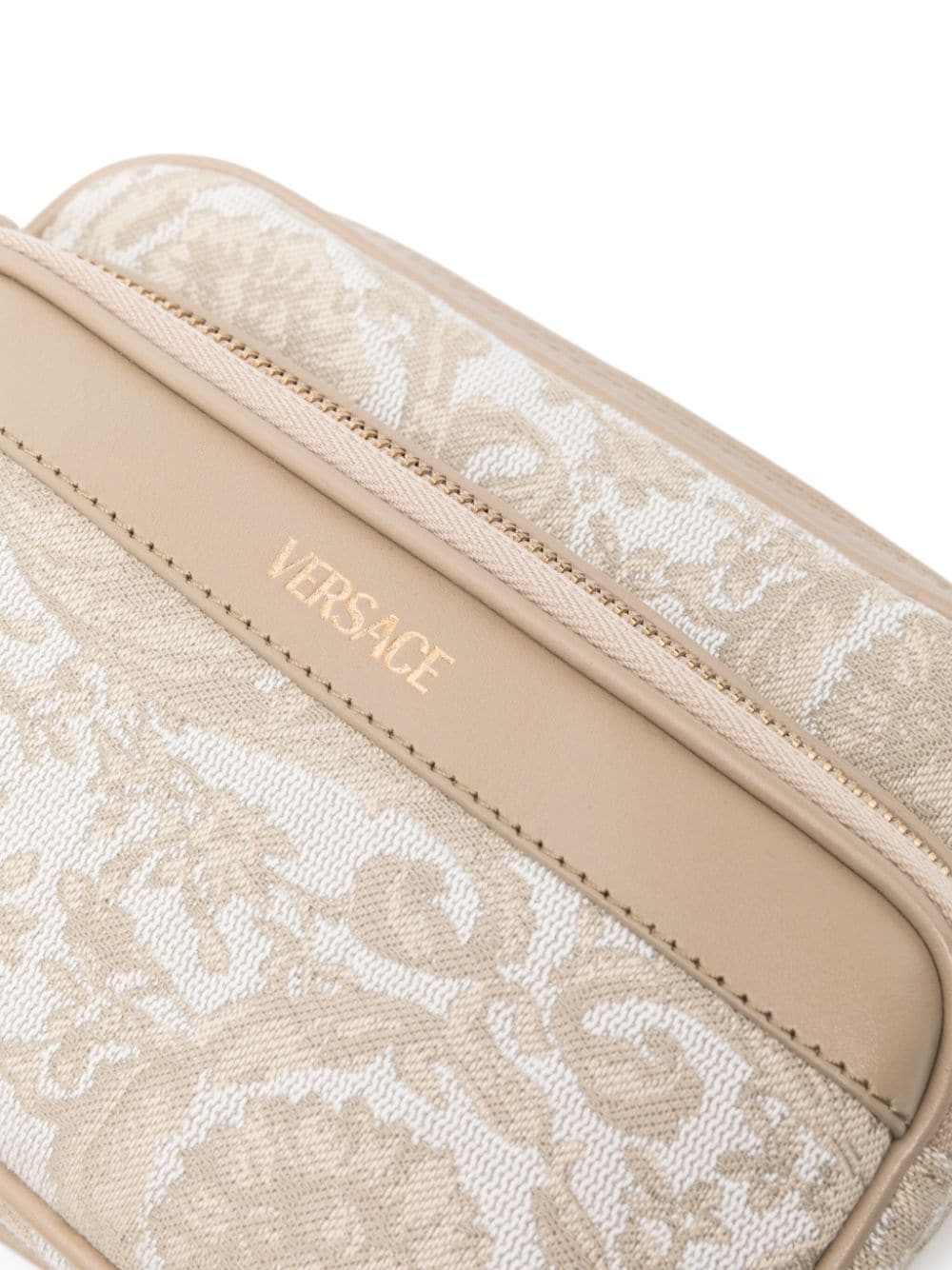 Versace Barocco-jacquard leather messenger bag