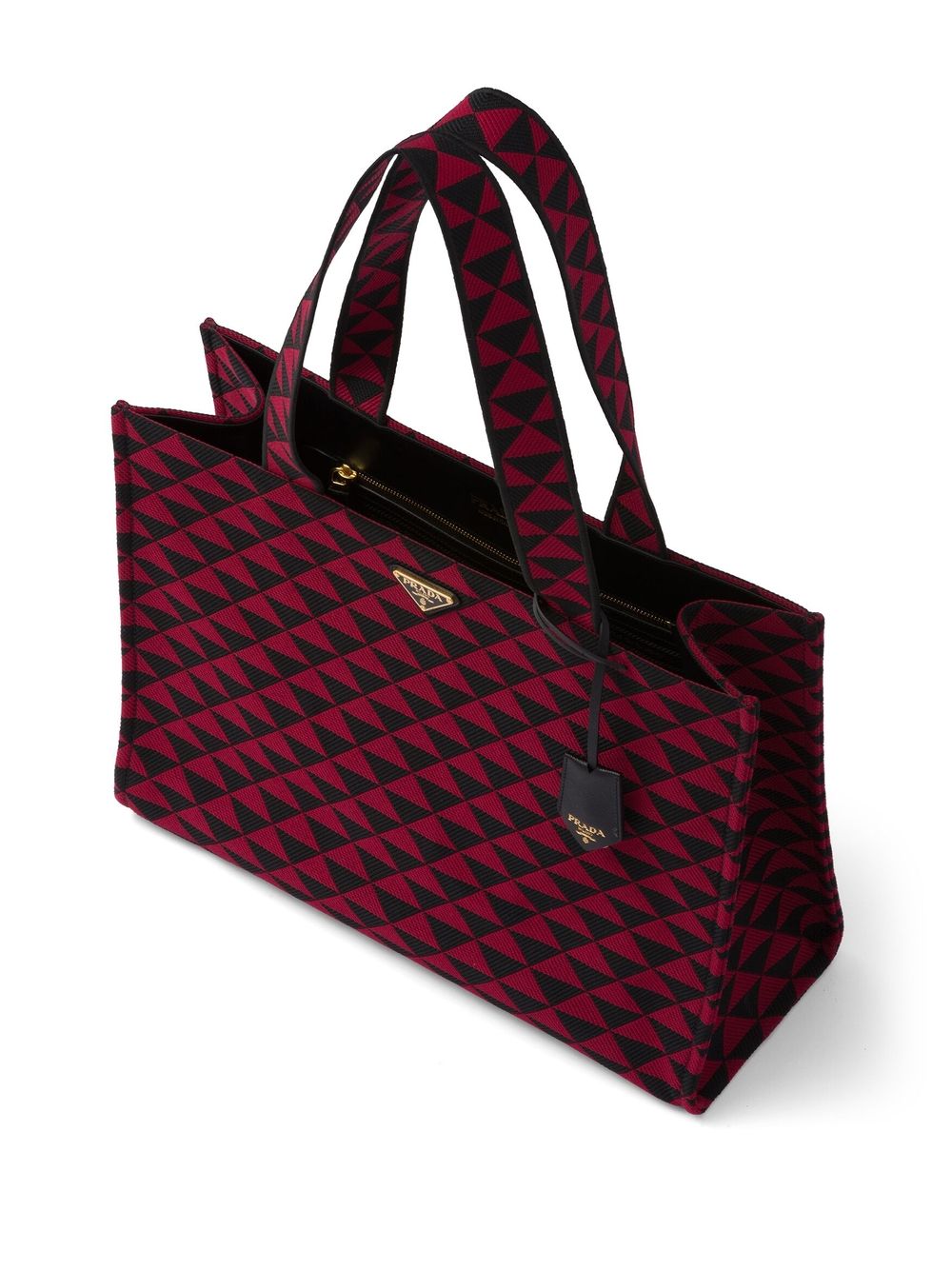 Pra*a large symbole embroidered tote bag