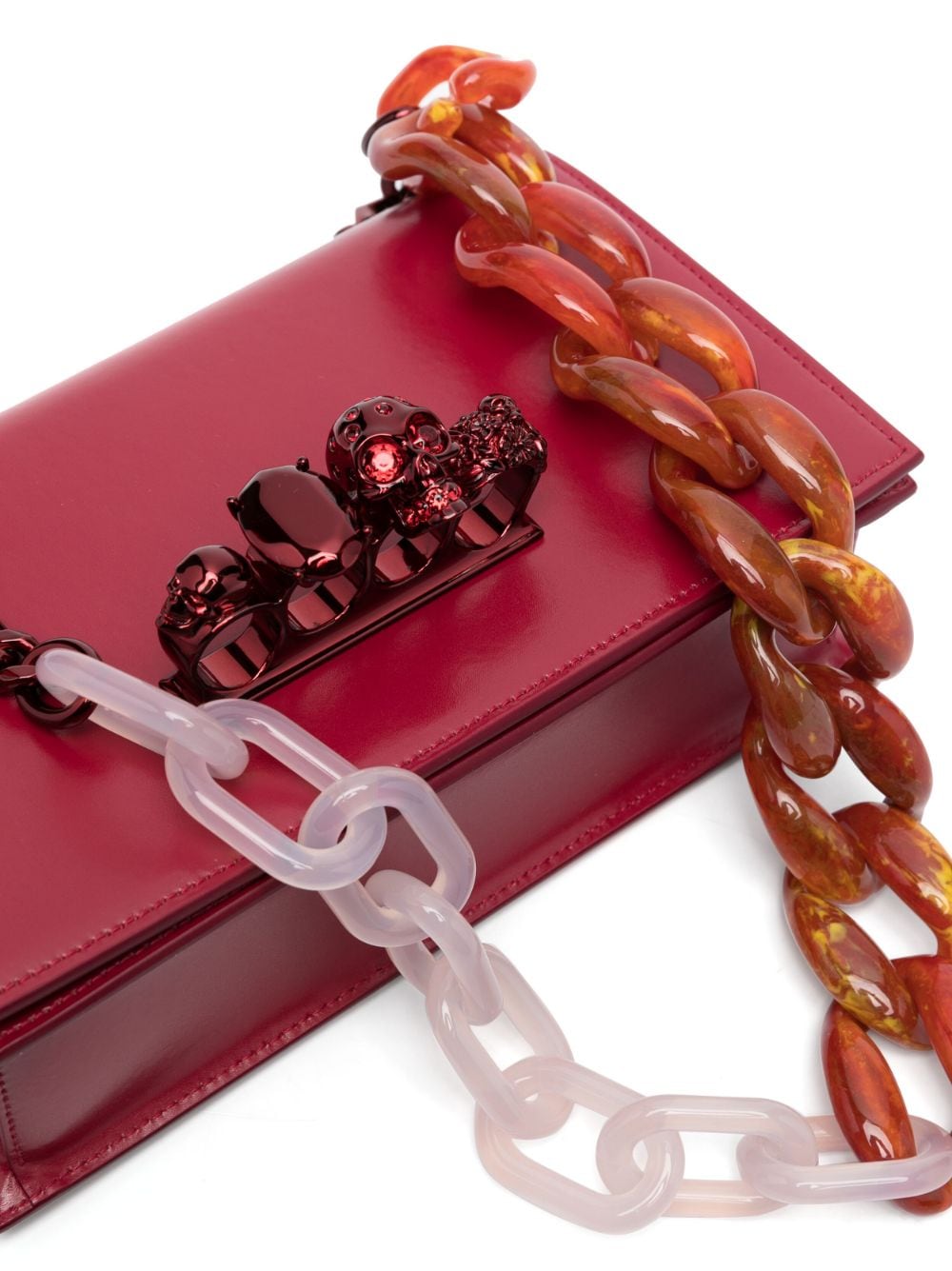 Alexander McQueen Four Ring handle leather shoulder bag