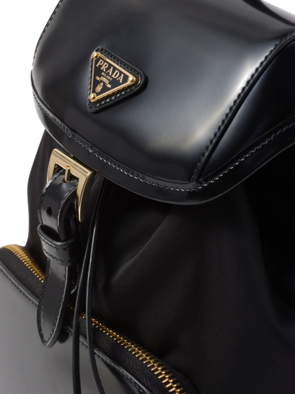 Pra*a logo-plaque panelled backpack