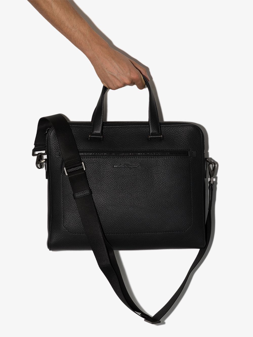 Ferragamo logo-plaque leather briefcase