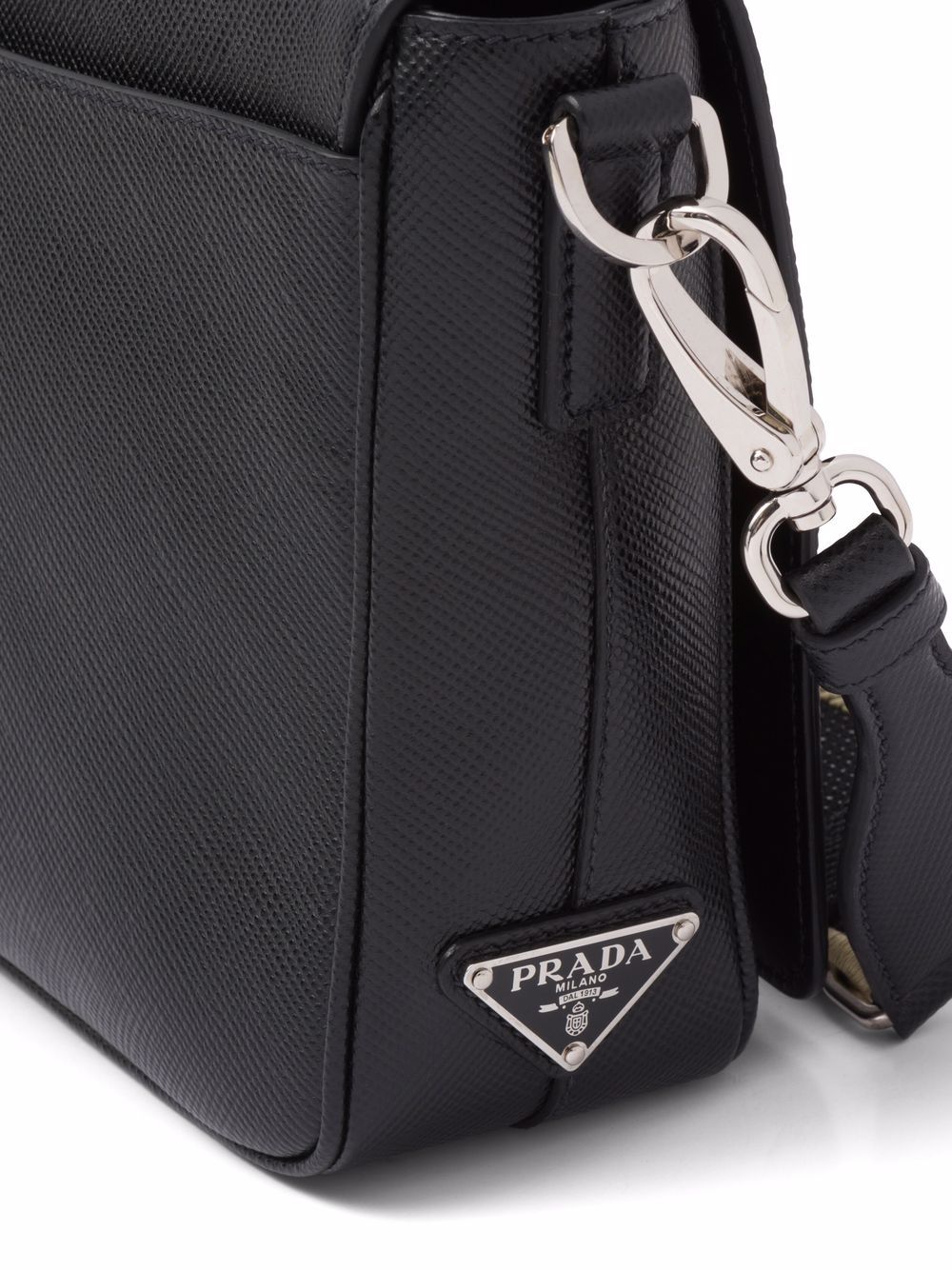 Pra*a logo-embossed saffiano leather bag