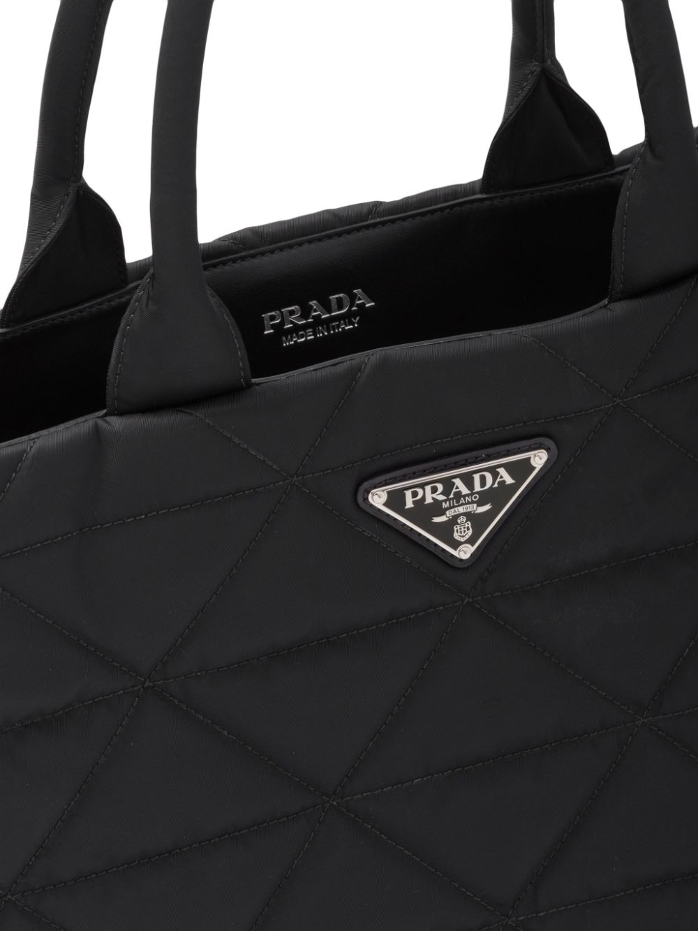 Pra*a re-nylon triangle logo tote bag