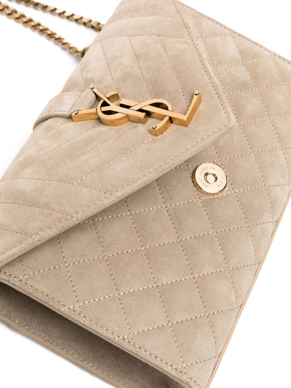 Saint Laurent small Envelope suede quilted shoulder bag