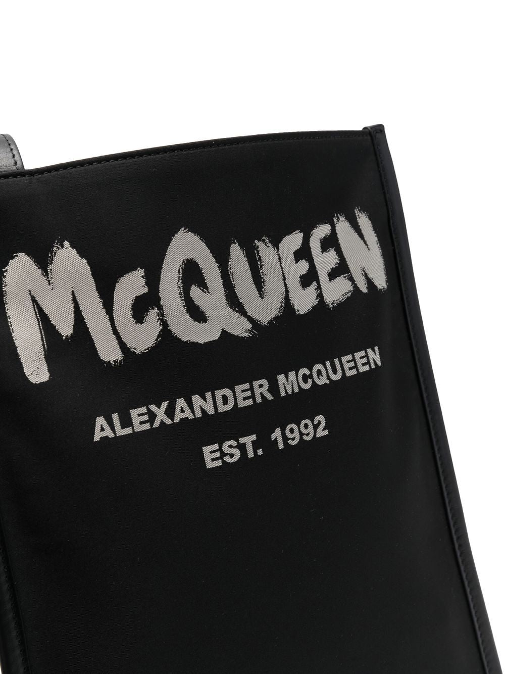 Alexander McQueen graffiti logo-print messenger bag