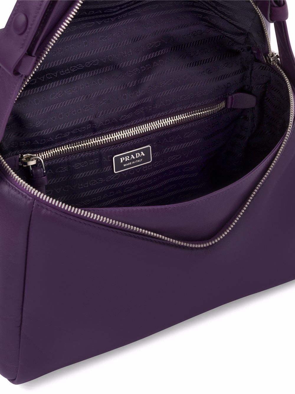 Pra*a logo-patch front-flap shoulder bag