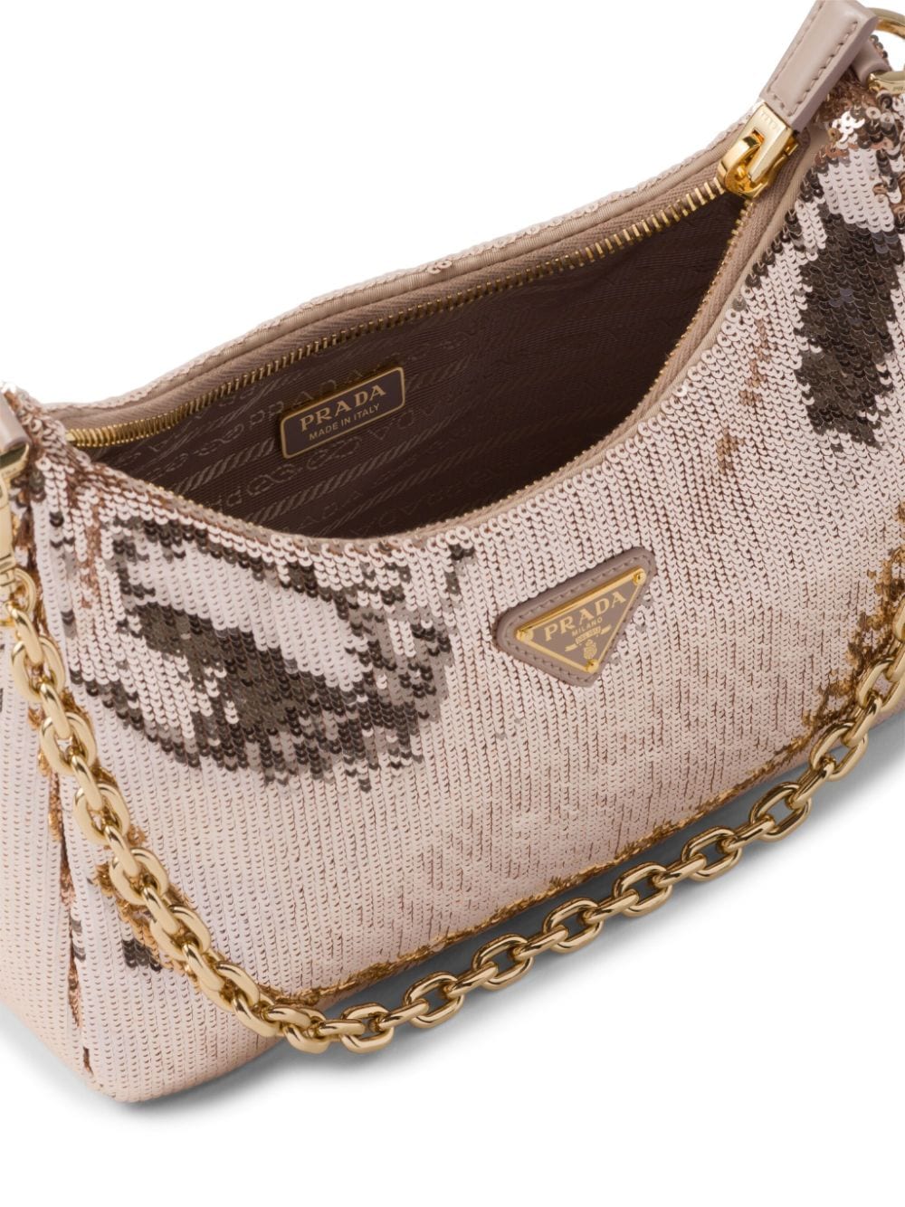 Pra*a re-nylon sequinned mini bag