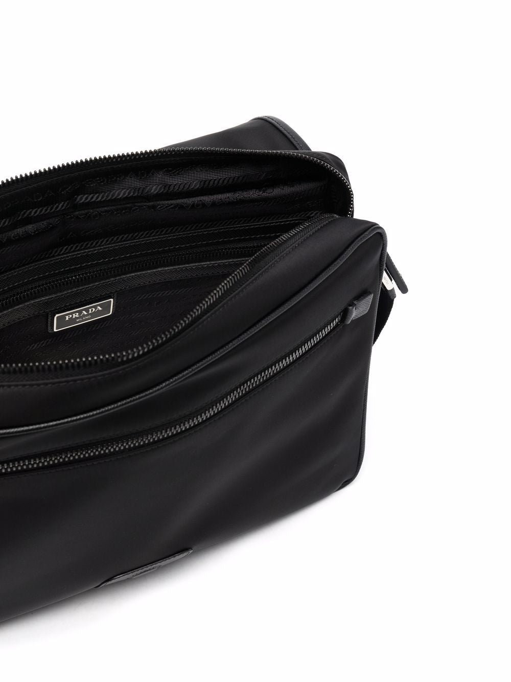 Pra*a re-nylon logo-plaque messenger bag