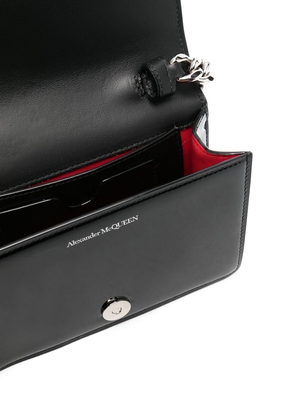 Alexander McQueen Four ring patent-leather tote bag