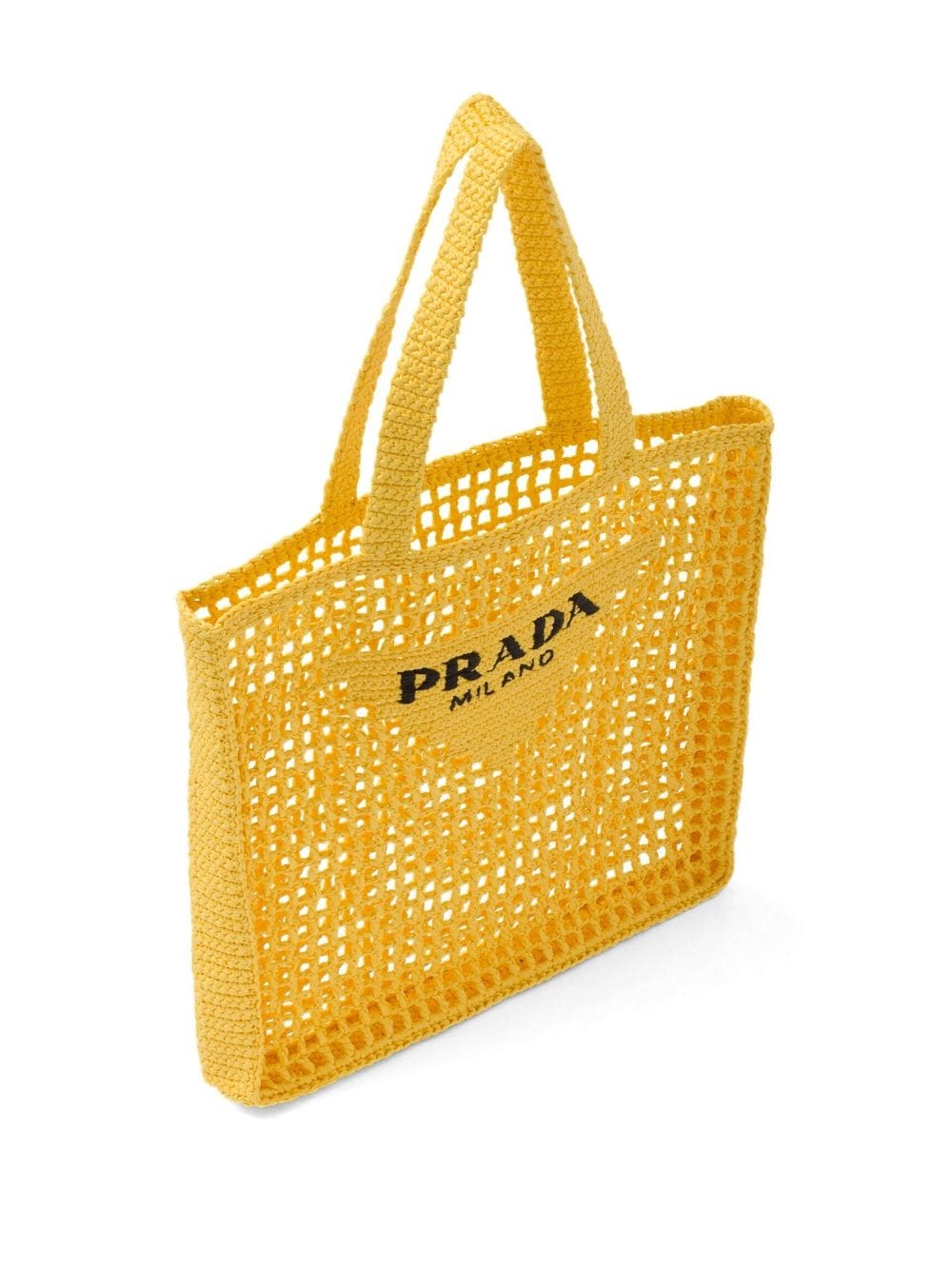 Pra*a woven-logo raffia tote bag