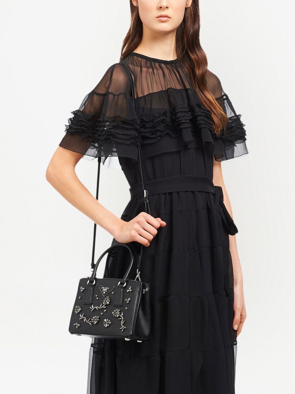 Pra*a galleria crystal-embellished mini bag