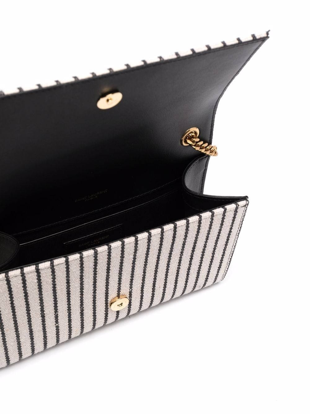 Saint Laurent Kate striped canvas shoulder bag