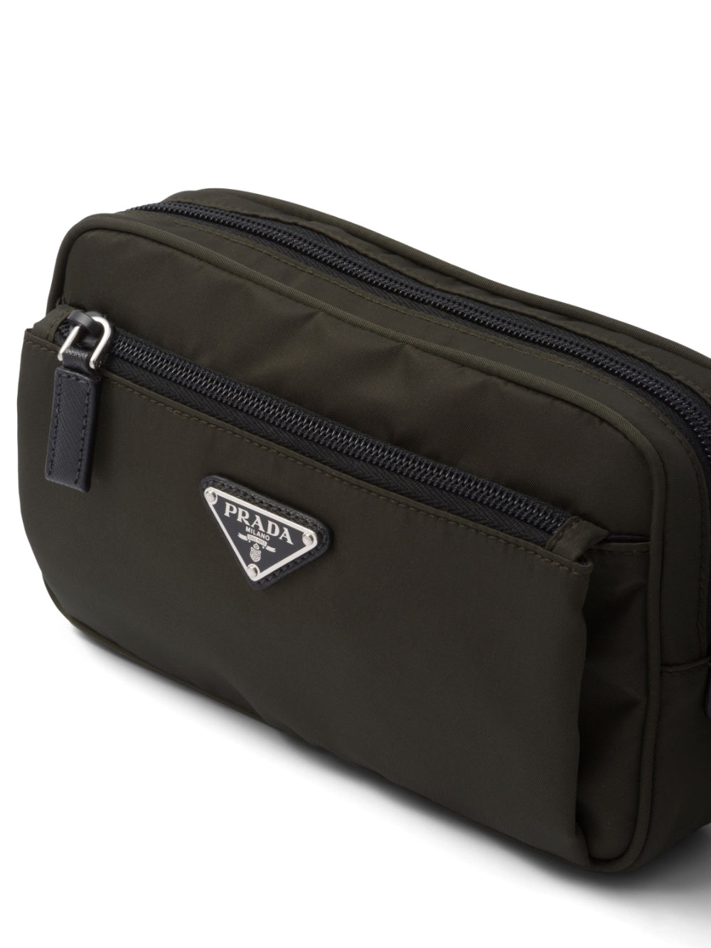 Pra*a re-nylon and saffiano leather belt bag