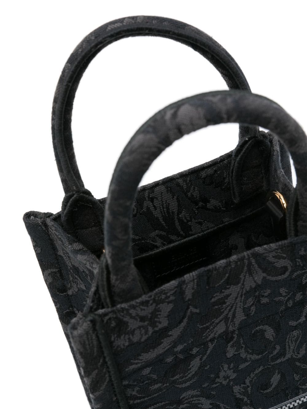 Versace mini logo-embroidered jacquard tote bag