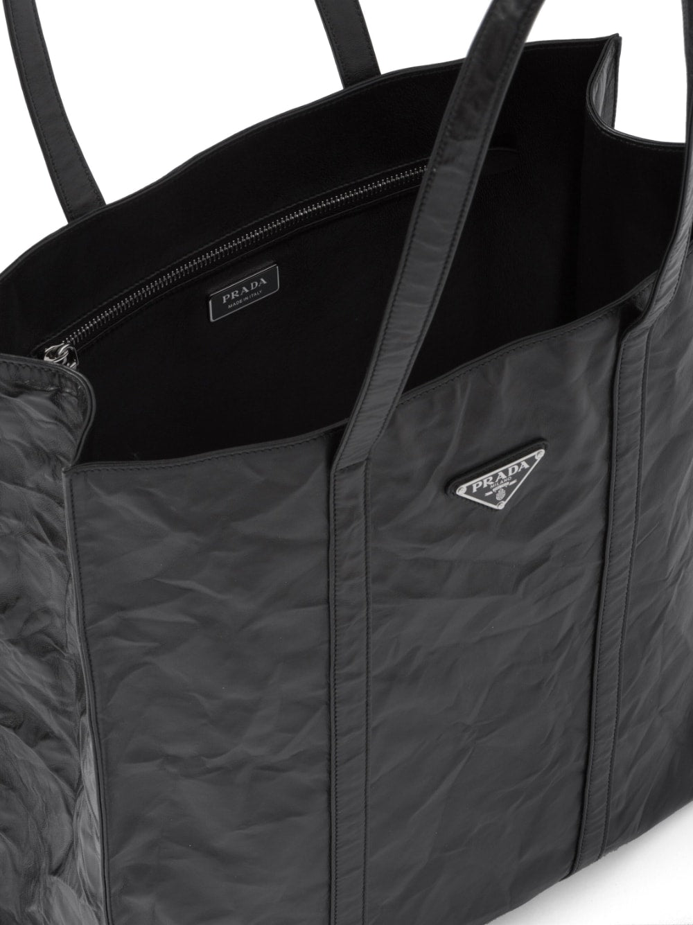 Pra*a medium crinkled tote bag