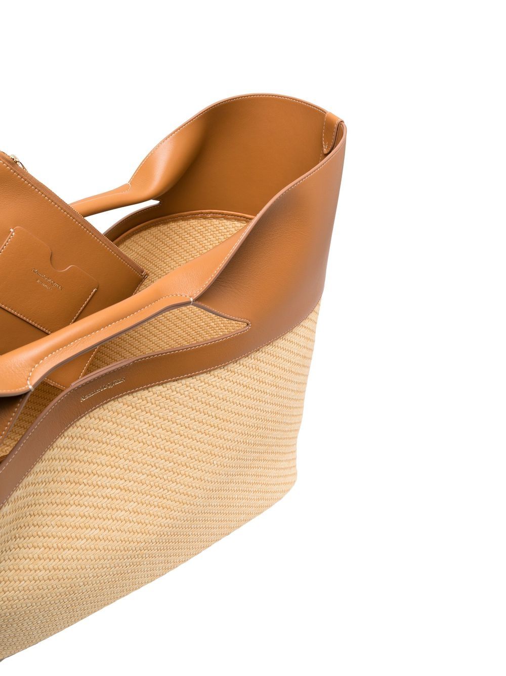 Alexander McQueen The Bow straw-woven tote bag