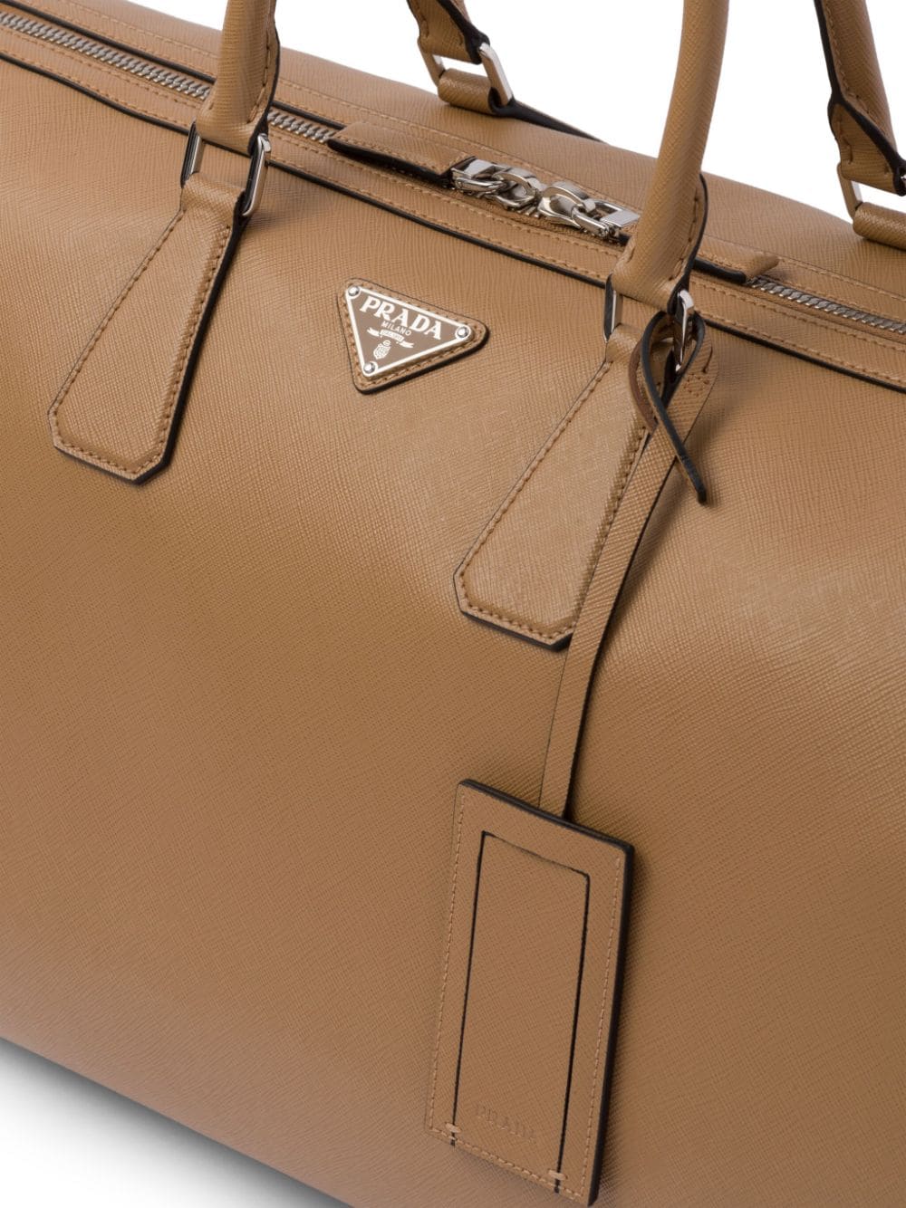 Pra*a triangle-logo leather bag