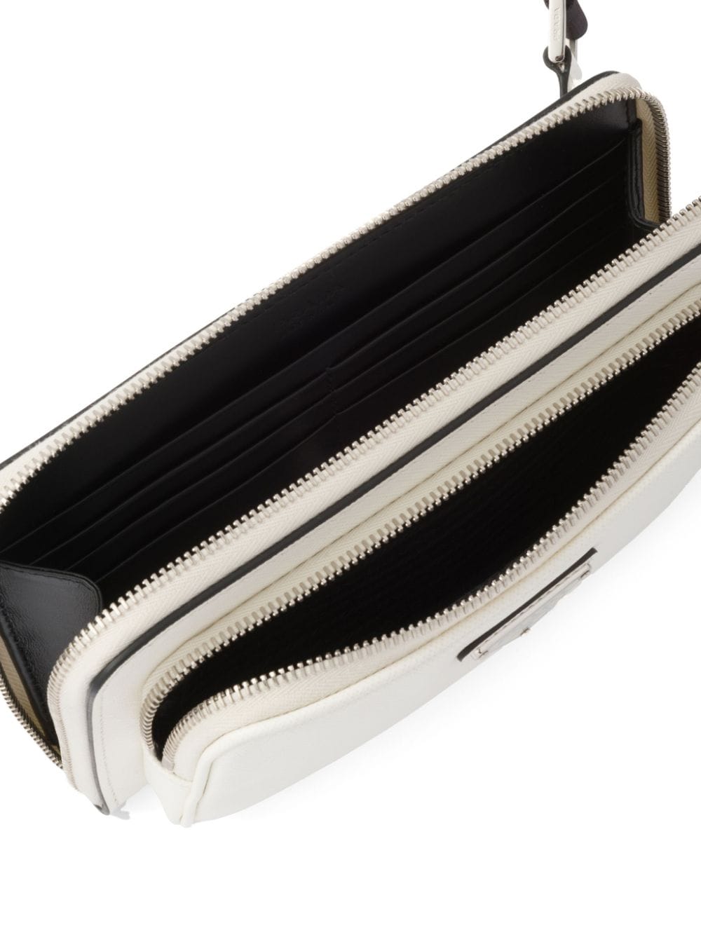 Pra*a logo-plaque leather messenger bag