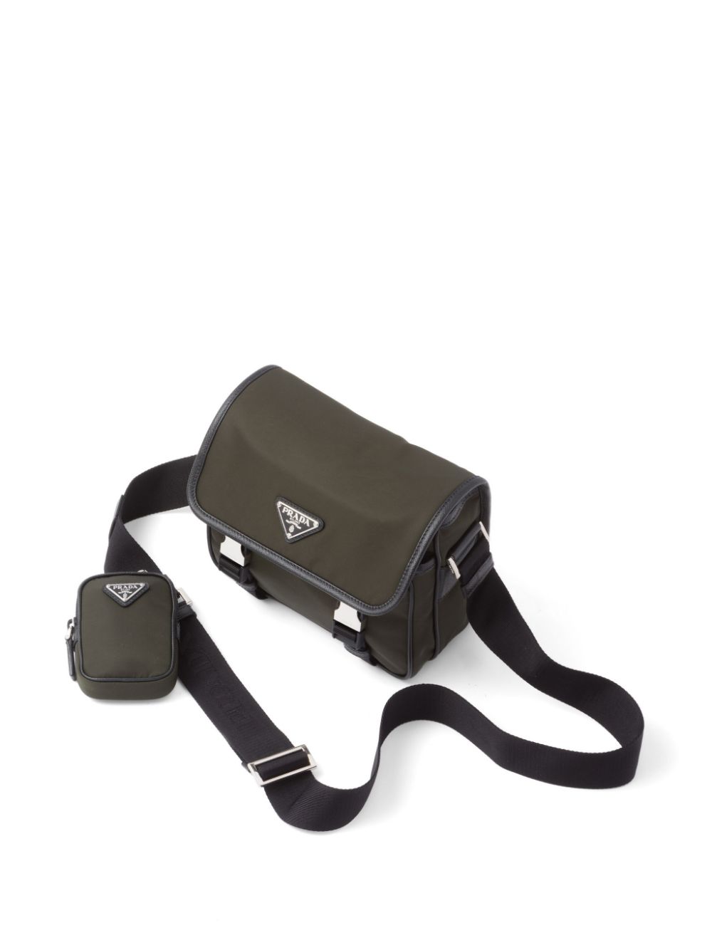 Pra*a re-nylon logo-plaque backpack