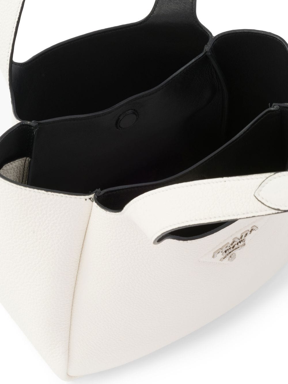 Pra*a pebbled logo-plaque tote bag