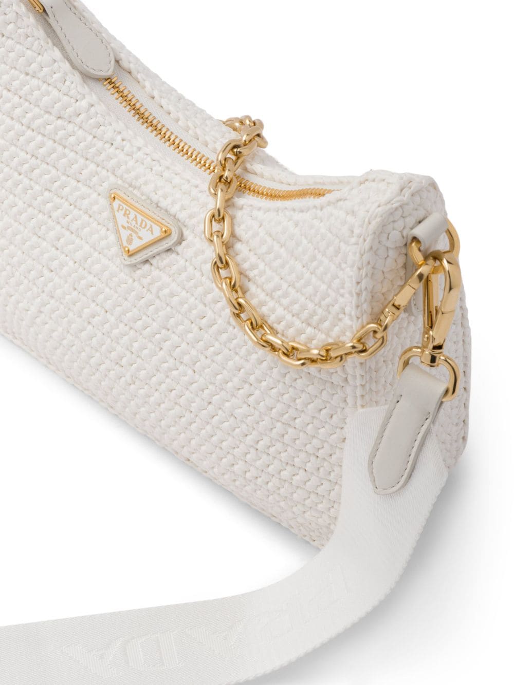 Pra*a re-edition 2005 crochet-knit shoulder bag