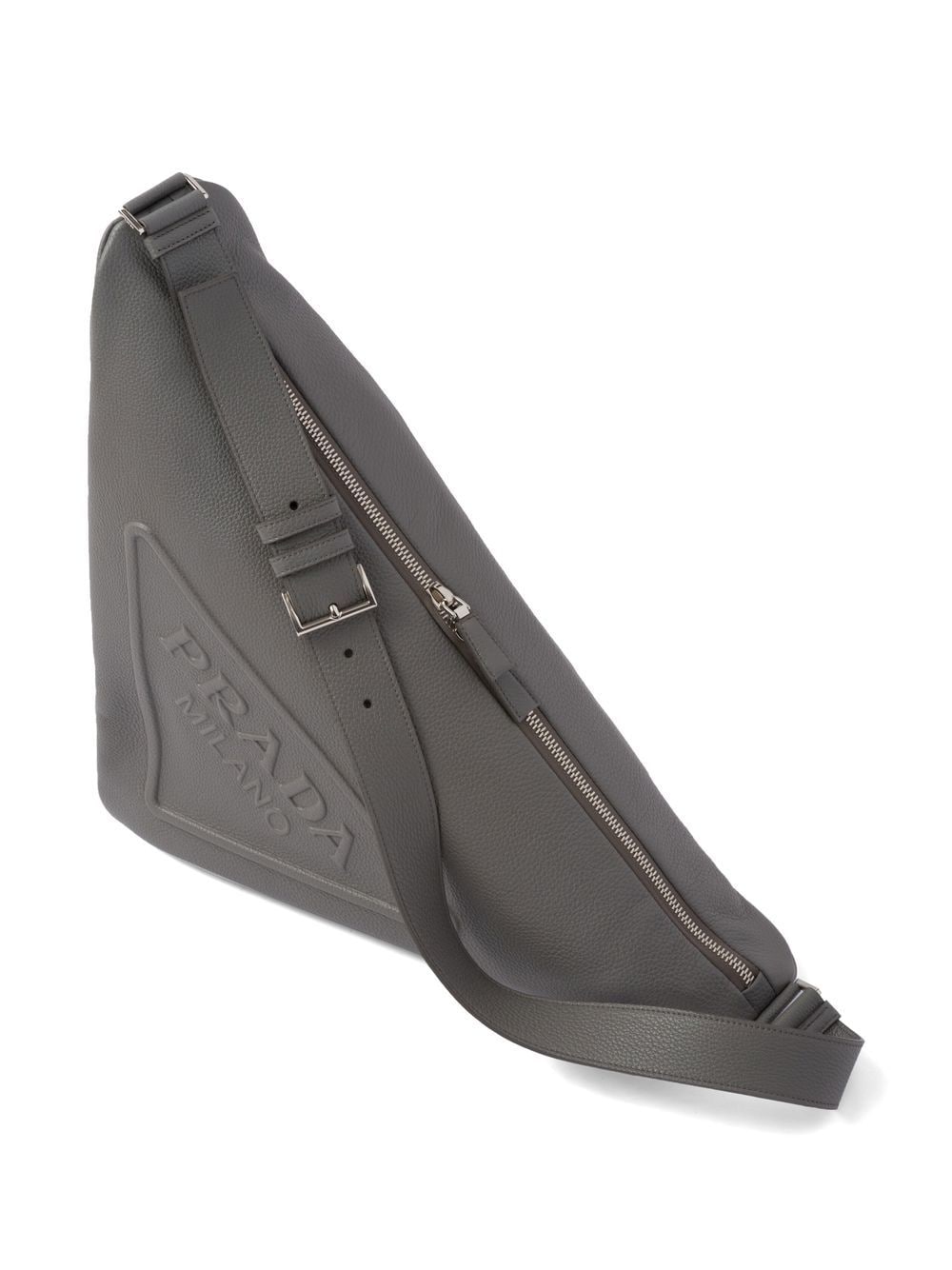 Pra*a triangle leather messenger bag