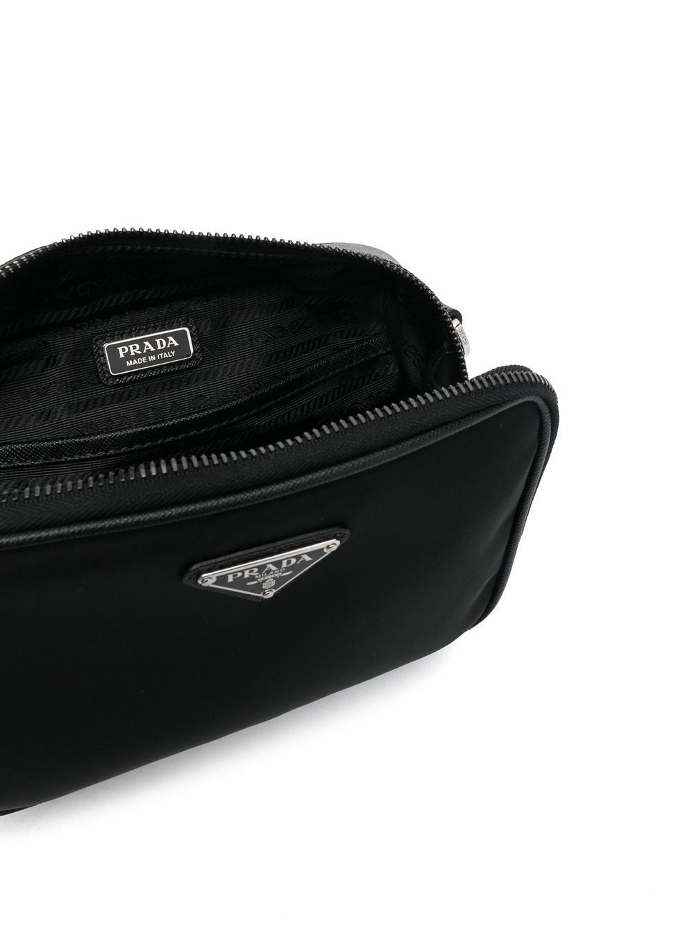Pra*a triangle-logo brique messenger bag