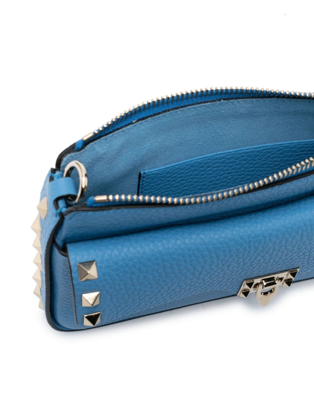 Valentino Garavani Rockstud-embellished textured-leather clutch bag