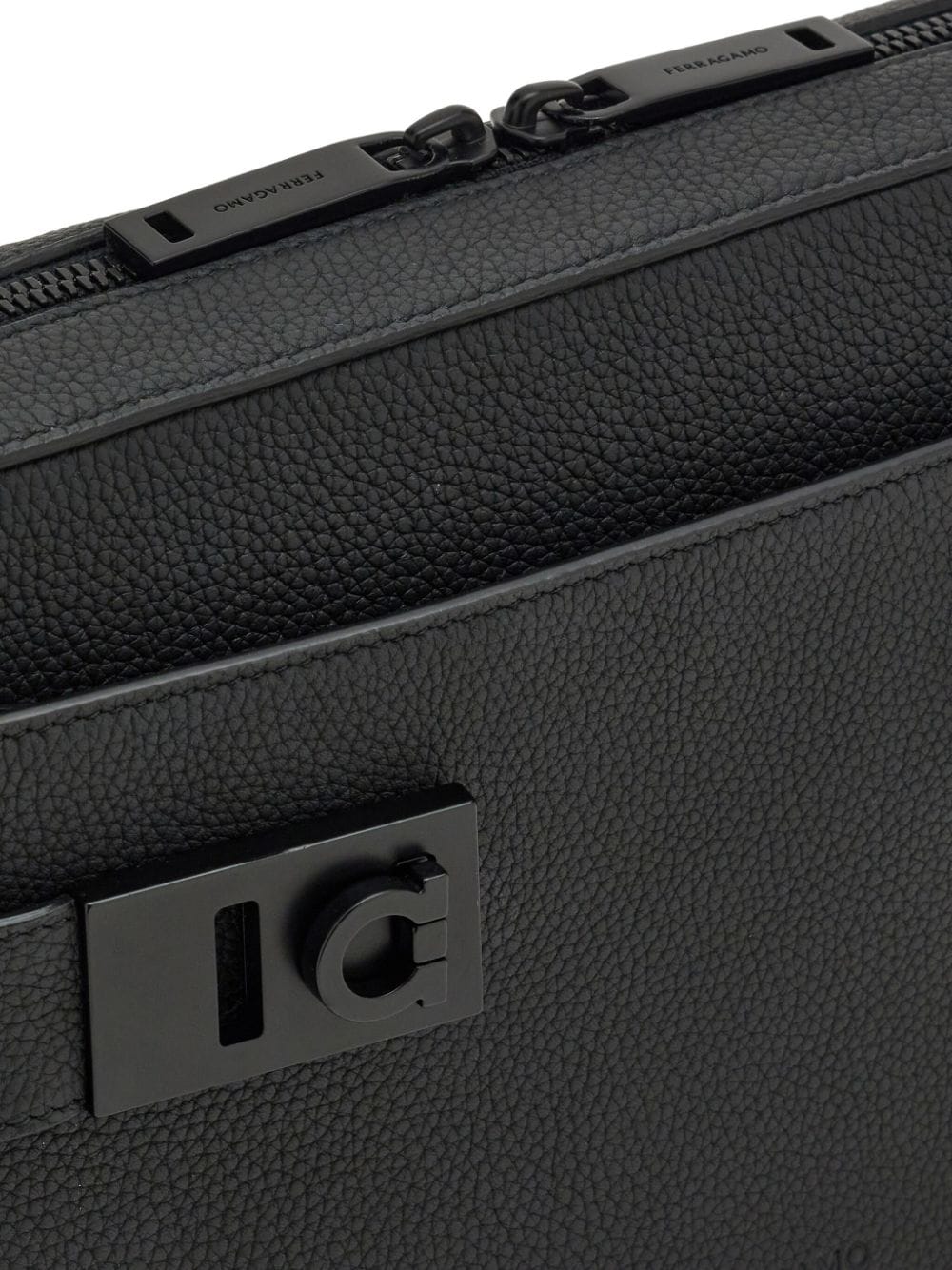 Ferragamo Gancini buckle embellished leather shoulder bag