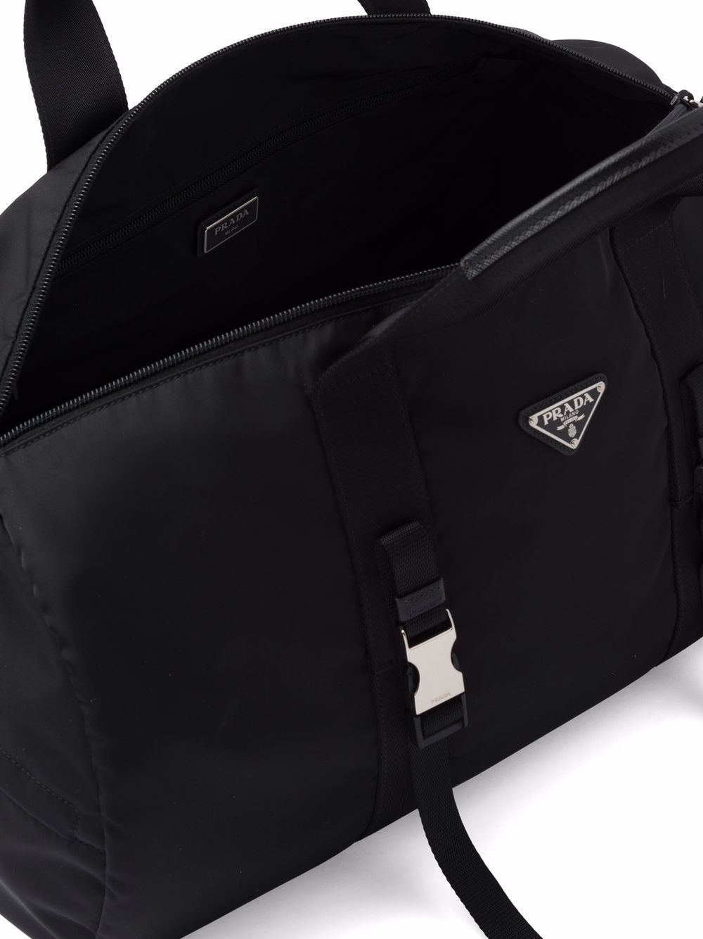 Pra*a triangle-logo duffle bag