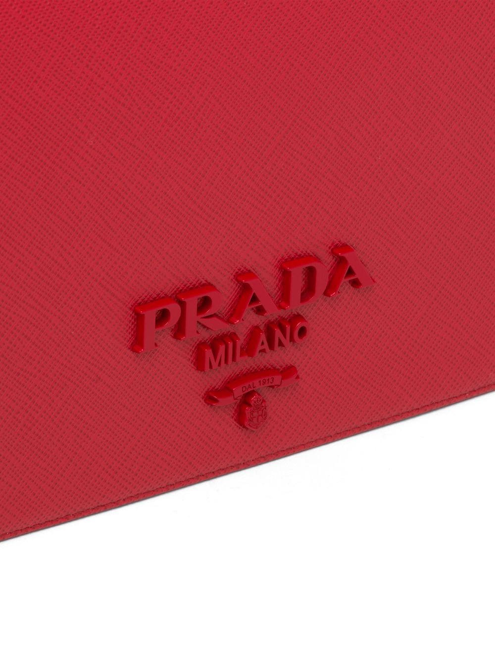 Pra*a logo-plaque saffiano leather mini bag