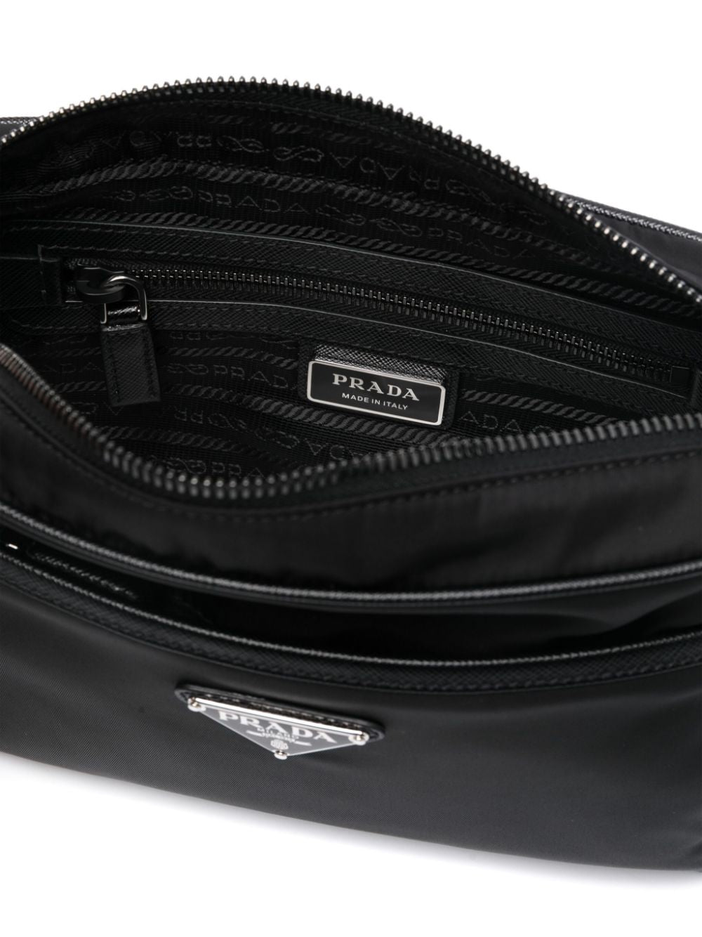 Pra*a logo-plaque messenger bag
