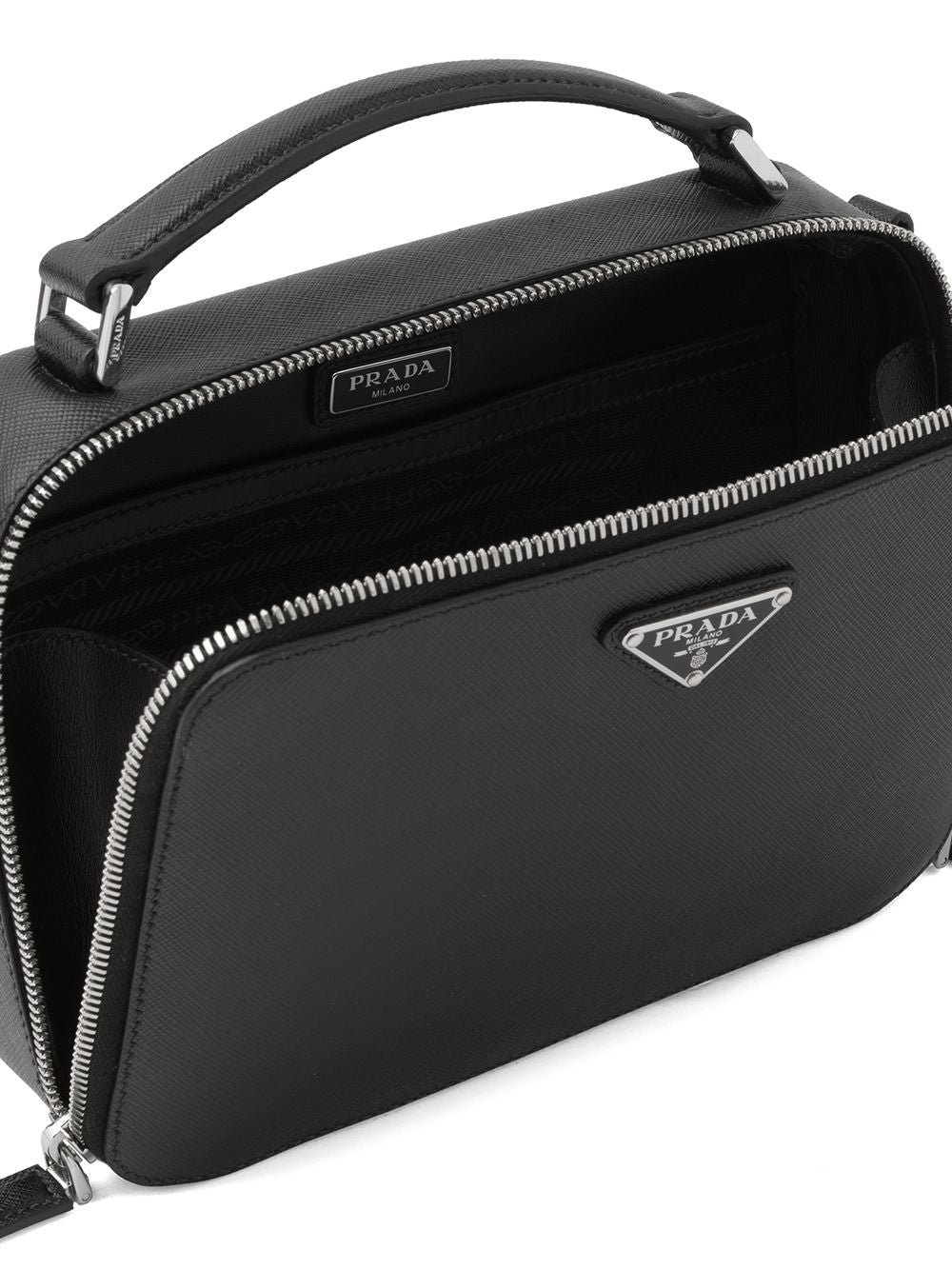 Pra*a brique saffiano leather bag