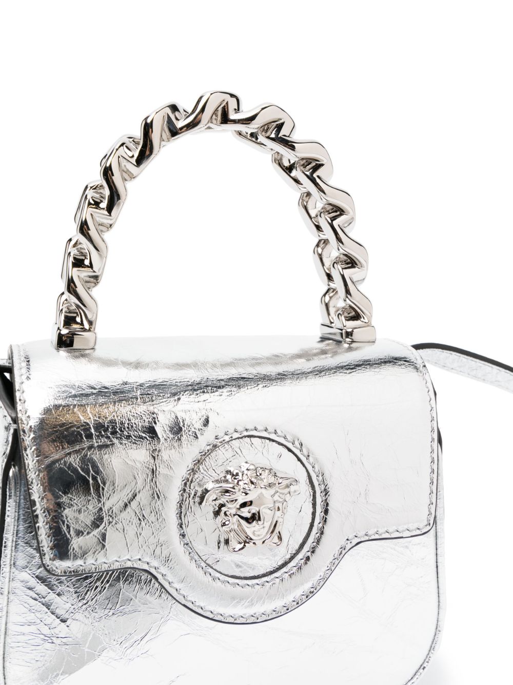 Versace La Medusa metallic leather mini bag