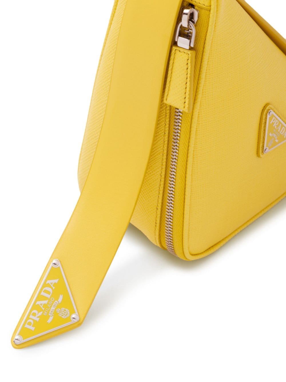 Pra*a triangle logo-plaque shoulder bag